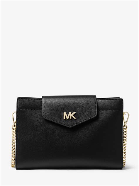 michael kors crossgrain leather crossbody clutch